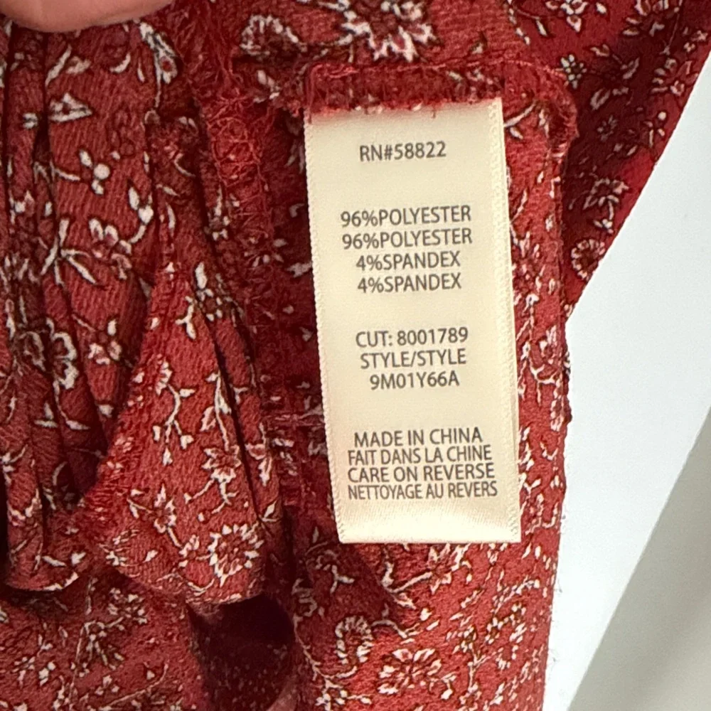 Max Studio Red V‑Neck Tiered Midi Dress - Picture 3 of 3